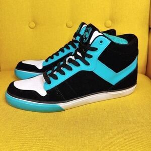 PONY x Neff Signature Mid Top Suede Sneaker Black Teal Retro Vintage Men 11.5